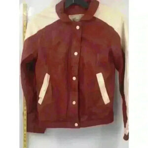 Gruno et Chardin Women's Vintage Leather Jacket Burgundy Size 8
